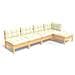 Set Divani da Giardino 5 pz con Cuscini Crema in Massello di Pino - Foto miniatura 1