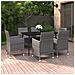 Set Da Pranzo Per Giardino 7 Pz Con Cuscini Polyrattan E Vetro - Foto miniatura 1