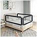 Sponda Letto Sicurezza Bambini Grigio Scuro 180x25 cm Tessuto - Foto miniatura 1