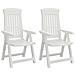 Sedie Reclinabili Da Giardino 2 Pz Bianche In Pp - Foto miniatura 2