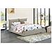 Letto Matrimoniale Cristyn, Letto Contenitore Con Rivestimento In Tessuto, 100% Made In Italy, Apertura Frontale, Con Materasso Cm 160x200 Incluso, Beige - Foto miniatura 1