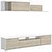 Parete Attrezzata Gruf, Set Da Soggiorno Porta Tv, Mobile Salotto Multiuso, 200x41h180 Cm, Rovere E Bianco - Foto miniatura 2