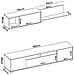 Parete Attrezzata Gruf, Set Da Soggiorno Porta Tv, Mobile Salotto Multiuso, 200x41h180 Cm, Rovere E Bianco - Foto miniatura 3