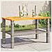 Tavolo Da Giardino Grigio 70x38x42 Cm Polyrattan E Legno Acacia - Foto miniatura 1