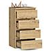 Cassettiera CL4, 4 cassetti, 40x35x74 cm, Colore Quercia Artisan - Foto miniatura 2