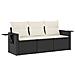 Set Divani Da Giardino 3 Pz Con Cuscini In Polyrattan Nero - Foto miniatura 1