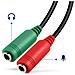 Adattatore Audio Jack Trrs Da 3,5 Mm A Doppio Jack - Cuffie/microfono, Nero - Foto miniatura 3