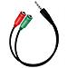 Adattatore Audio Jack Trrs Da 3,5 Mm A Doppio Jack - Cuffie/microfono, Nero - Foto miniatura 1