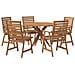 Set da Pranzo per Giardino 6 pz in Legno Massello di Acacia - Foto miniatura 1