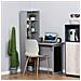Scrivania PC Pieghevole con Libreria a 9 Ripiani in Legno e Metallo, 98x51x153 cm, Grigio - Foto miniatura 4