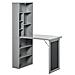 Scrivania PC Pieghevole con Libreria a 9 Ripiani in Legno e Metallo, 98x51x153 cm, Grigio - Foto miniatura 1