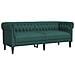 Divano Chesterfield A 3 Posti Verde Scuro In Tessuto - Foto miniatura 2