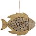 Decorazione In Metallo E Legno Pesce - Marrone - Legno - 42,5x2x28,5 Cm - Foto miniatura 1