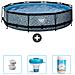 Piscina Fuori Terra - In Giro - 360x360x76 Cm - Grigio - Include Accessori Coordinati Cb89 - Foto miniatura 1