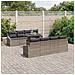 Set di Sofà da Giardino 7 Pezzi con Cuscini Grigio Polirattan - Foto miniatura 2