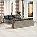 Set di Sofà da Giardino 7 Pezzi con Cuscini Grigio Polirattan - Foto miniatura 3