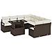 Set Divano da Giardino in 9 Pezzi con Cuscini Marrone Polyrattan,  Divano da Giardino per 2 Persone con Spazio di Archiviazione e Cuscini Marrone Polyrattan - Foto miniatura 1