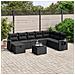 Set Divani da Giardino 9 pz con Cuscini Nero in Polyrattan - Foto miniatura 2