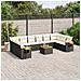 Set Divani da Giardino 11 pz con Cuscini in Polyrattan Nero - Foto miniatura 2