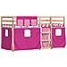 Letto a Castello senza Materasso Rosa 80x200 cm Legno di Pino - Foto miniatura 3