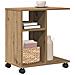 Tavolino con Ruote Rovere Artigianale 50x30x55 cm in Legno Ingenerizzato - Foto miniatura 3