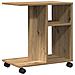 Tavolino con Ruote Rovere Artigianale 50x30x55 cm in Legno Ingenerizzato - Foto miniatura 5