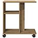 Tavolino con Ruote Rovere Artigianale 50x30x55 cm in Legno Ingenerizzato - Foto miniatura 6