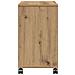 Tavolino con Ruote Rovere Artigianale 50x30x55 cm in Legno Ingenerizzato - Foto miniatura 7