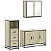 Set Mobili da Bagno 3 pz Rovere Sonoma in Legno Multistrato - Foto miniatura 1