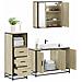 Set Mobili da Bagno 3 pz Rovere Sonoma in Legno Multistrato - Foto miniatura 2