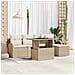 Set Divano da Giardino con cuscino 6 pcs Beige Poly Rattan - Foto miniatura 2
