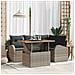 Set Divano da Giardino 5 pcs Grigio Poly Rattan - Foto miniatura 2