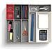 Organizzatore Modulare Per Cassetti Duo Dieci Pezzi Ideale Per Utensili Da Cucina Cancelleria E Attrezzi Design Personalizzabile E Compatto Colore Grigio Rosso - Foto miniatura 2