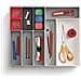 Organizzatore Modulare Per Cassetti Duo Dieci Pezzi Ideale Per Utensili Da Cucina Cancelleria E Attrezzi Design Personalizzabile E Compatto Colore Grigio Rosso - Foto miniatura 3