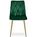 Sedia TYRA in velluto verde scuro con gambe color legno x4 - Foto miniatura 3