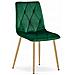 Sedia TYRA in velluto verde scuro con gambe color legno x4 - Foto miniatura 2