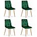 Sedia TYRA in velluto verde scuro con gambe color legno x4 - Foto miniatura 1