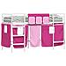 Struttura del Letto Loft per Bambini con Tendine Bianco e Rosa - Foto miniatura 1