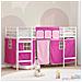 Struttura del Letto Loft per Bambini con Tendine Bianco e Rosa - Foto miniatura 2