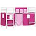 Struttura del Letto Loft per Bambini con Tendine Bianco e Rosa - Foto miniatura 4