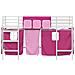 Struttura del Letto Loft per Bambini con Tendine Bianco e Rosa - Foto miniatura 6