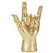 Scultura Mano Yeah Rock In Resina Dorata - Foto miniatura 1