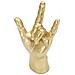 Scultura Mano Yeah Rock In Resina Dorata - Foto miniatura 4