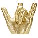 Scultura Mano Yeah Rock In Resina Dorata - Foto miniatura 5