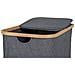 Cesta Portabiancheria Noto In Bambù Fsc E Tessuto Grigio Scuro 54x33x54 Cm - Foto miniatura 5