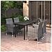 Set da Pranzo da Giardino 5 pz con Cuscini Polyrattan e Vetro - Foto miniatura 2