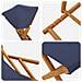 Lettino 4 pcs 3 Posizione Legno di Eucalipto Massello Blu - Foto miniatura 4