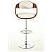 Sgabello rétro Kingston con Braccioli - Sgabello Bar Girevole 360° in Similpelle e Legno I Sgabello Alto Bancone Regolabile 63-77cm Noce / Bianco - Foto miniatura 2