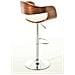 Sgabello rétro Kingston con Braccioli - Sgabello Bar Girevole 360° in Similpelle e Legno I Sgabello Alto Bancone Regolabile 63-77cm Noce / Bianco - Foto miniatura 4