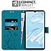 Custodia Compatibile Con Huawei P30 Pro In Blu Fiore - Coperchio Protettivo In Design Floreale Con Chiusura Magnetica, Funzione Stand E Slot Per Carte - Foto miniatura 5